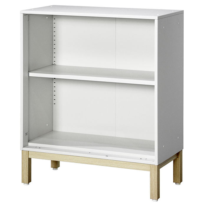 PREDONA スチールオープン書庫 2段 脚付き